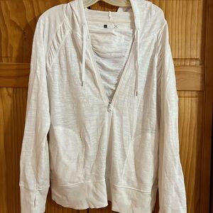 White Zip-Up Hoodie Jacket